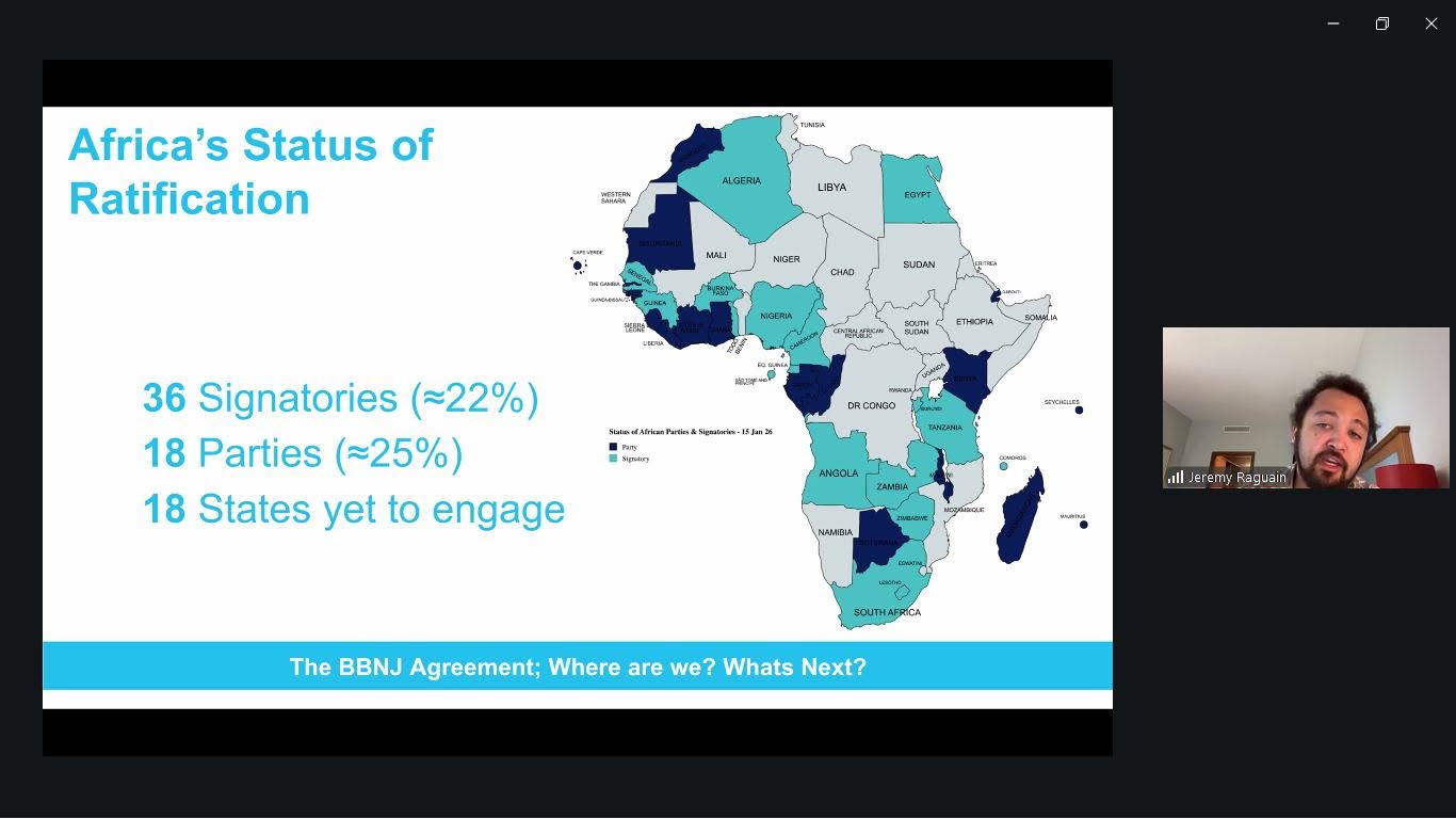 Webinar on Implementing BBNJ Agreement in the SWIO region 